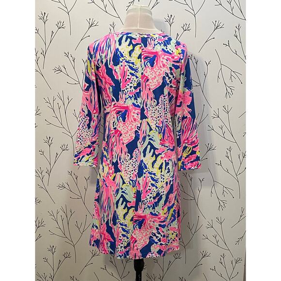 LILLY PULITZER Banyan Indigo Sunken Treasure Dress XS 100% Pima Cotton Preppy - Picture 3 of 7